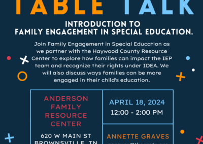 Haywood County Table Talk – Introduction to Family Engagement