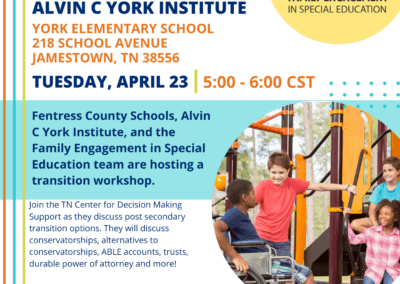 Transition Workshop – Fentress County and Alvin C York Institute