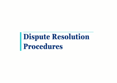 Dispute Resolution Procedures