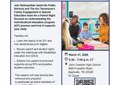 Metro Nashville Public Schools Parent Night- Overview of the Individualized Education Program (IEP)