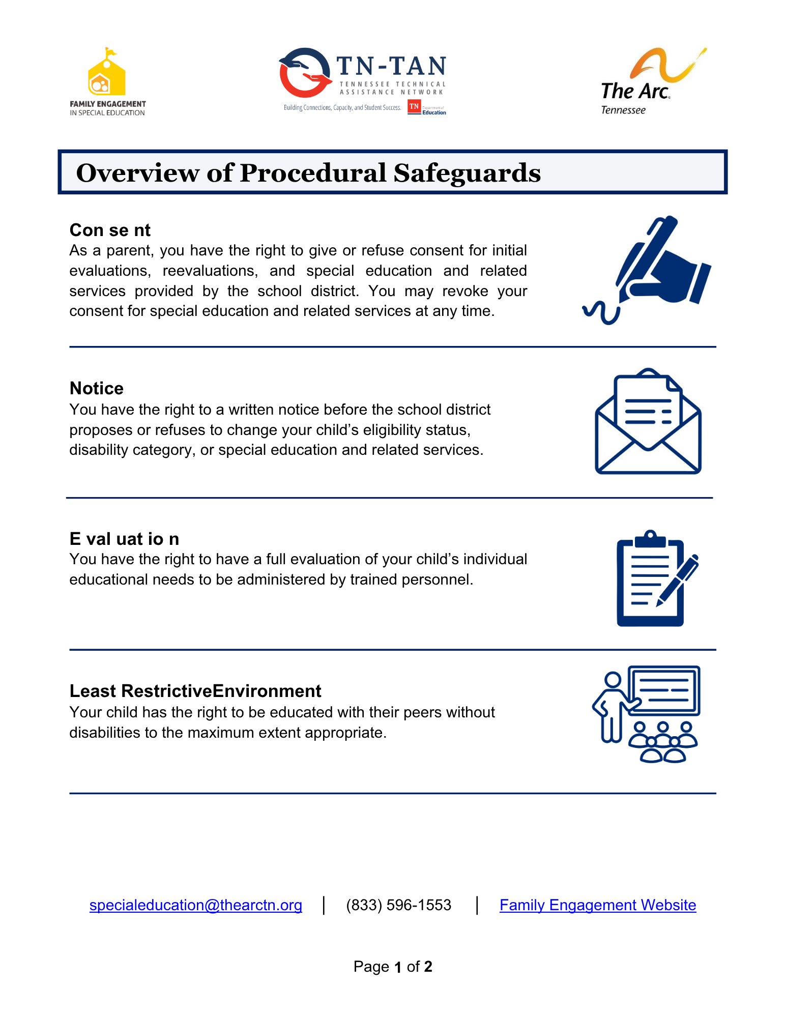 Downloadable PDF resource: Overview of Procedural Safeguards 508 accessible version. 