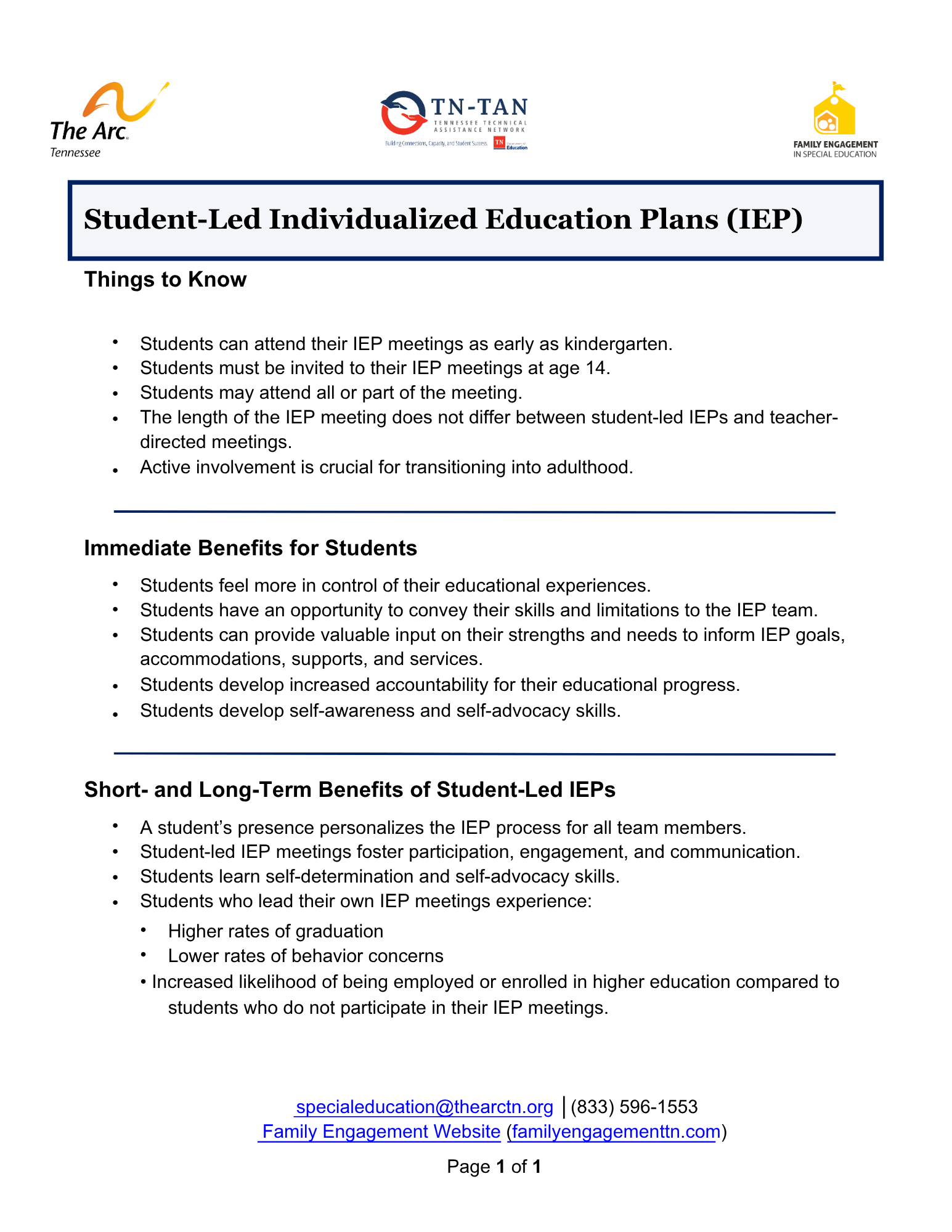 Downloadable PDF resource titled Student led Individualized Education Plans (IEPs) in a 508 accessible format. 